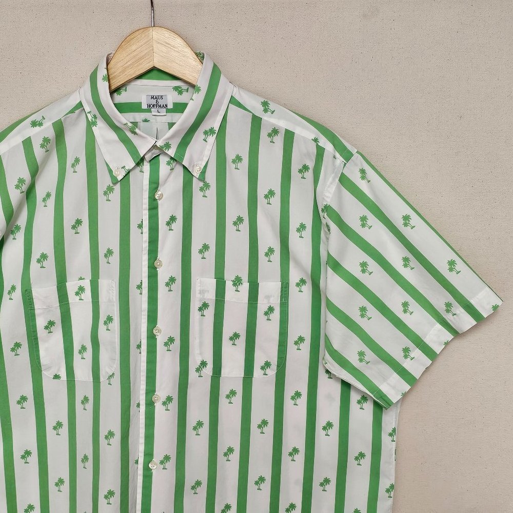 Maus & Hoffman Palm Print SS Button Down L